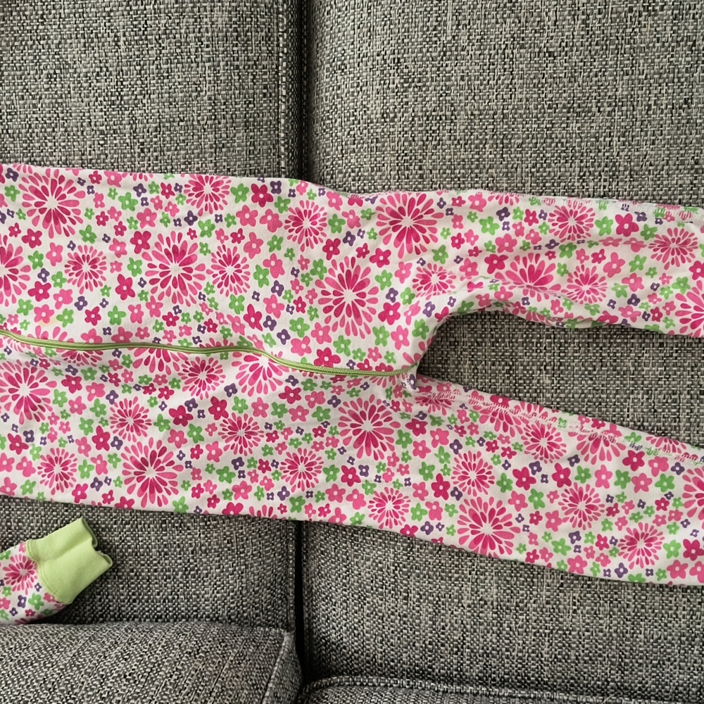 Hanna Andersson Pink and Green Floral Pajama Set